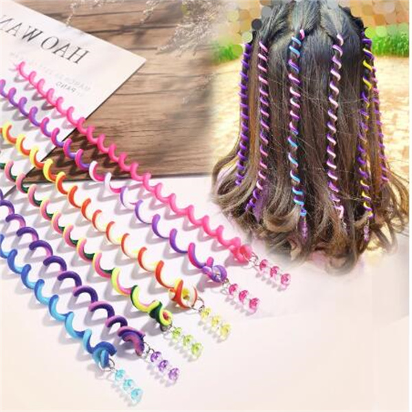 

New cute children's braid spiral braid girls' curly hair curling tool fried dough twist s16, Photo