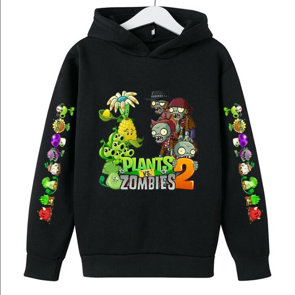 

2022 Autumn Winter Plant Vs Zombies Print Children Hoodies Cartoon Game Boys Clothes Kids Streetwear Clothes For Teen Size 4-14 T2052, Red