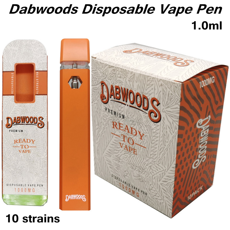 

Dabwoods Disposable Vape Pen USA STOCK 1ML Pods Rechargeable E Cigarettes Visual Tank Pens Cartridges Snap Tip 280mah Battery Atomizers Thick Oil Vaporizer Empty