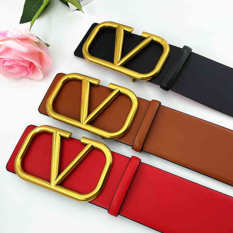 

Women's cover double-sided cow leather wide version 7cm large V letter buckle belt with skirt windbreaker waist, Black