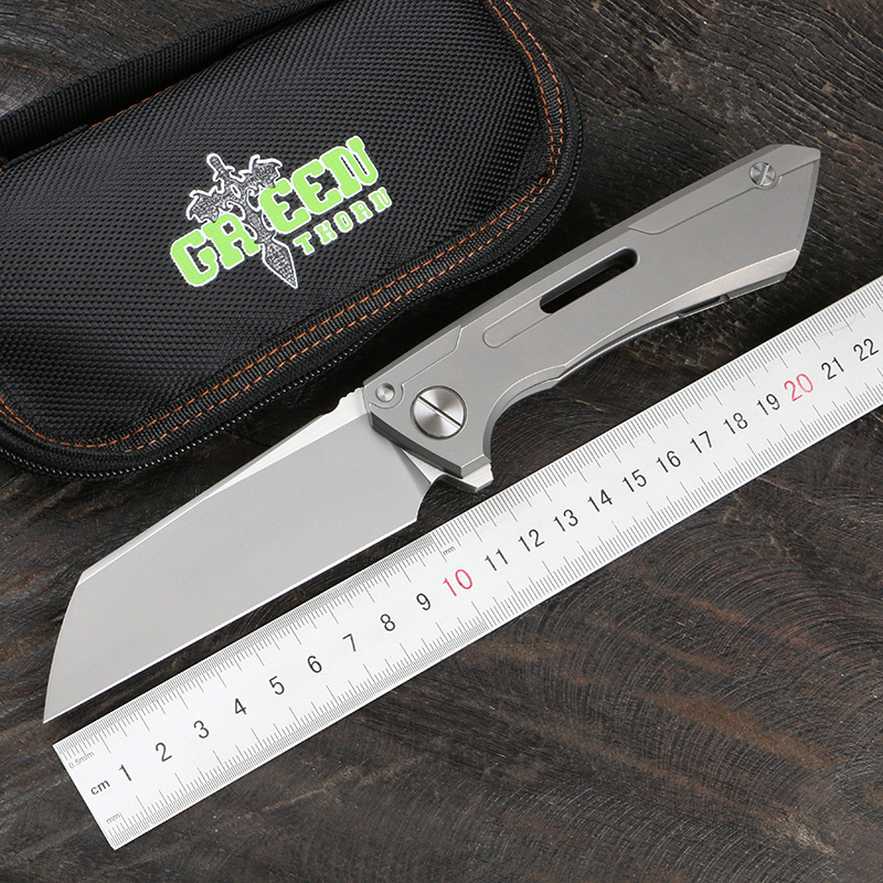 

Green thorn Snecx Buster folding knife m390 steel TC4 titanium alloy handle outdoor camping portable practical fruit knife household EDC tool