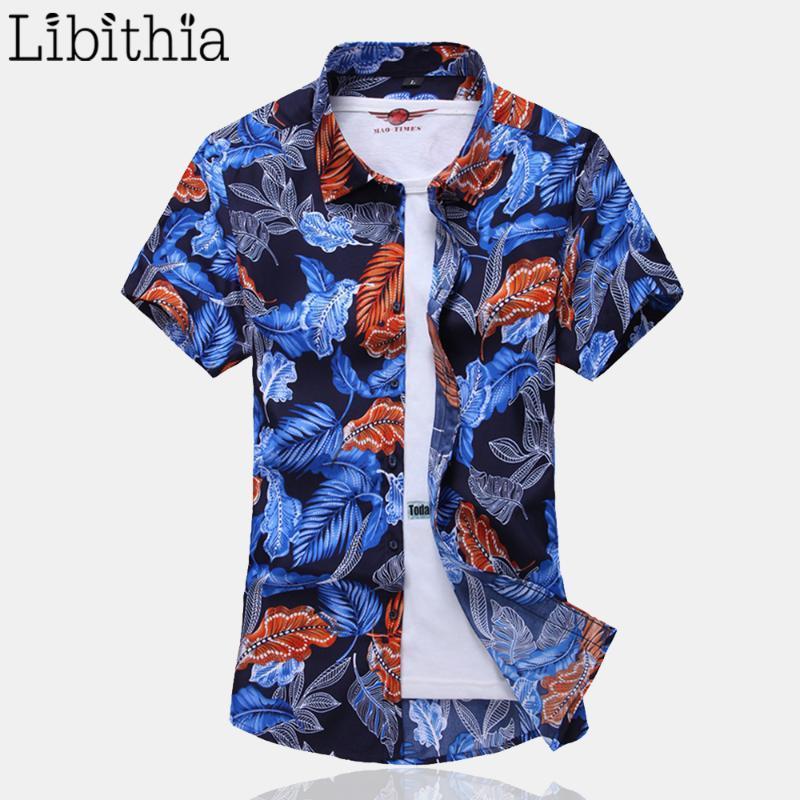 

Mens Floral Dress Shirts Casual Short Sleeve Shirt Black Navy Blue Flowers Summer Men Big Size 5XL 6XL 7XL Clothes Male R109 Men's, Blakc