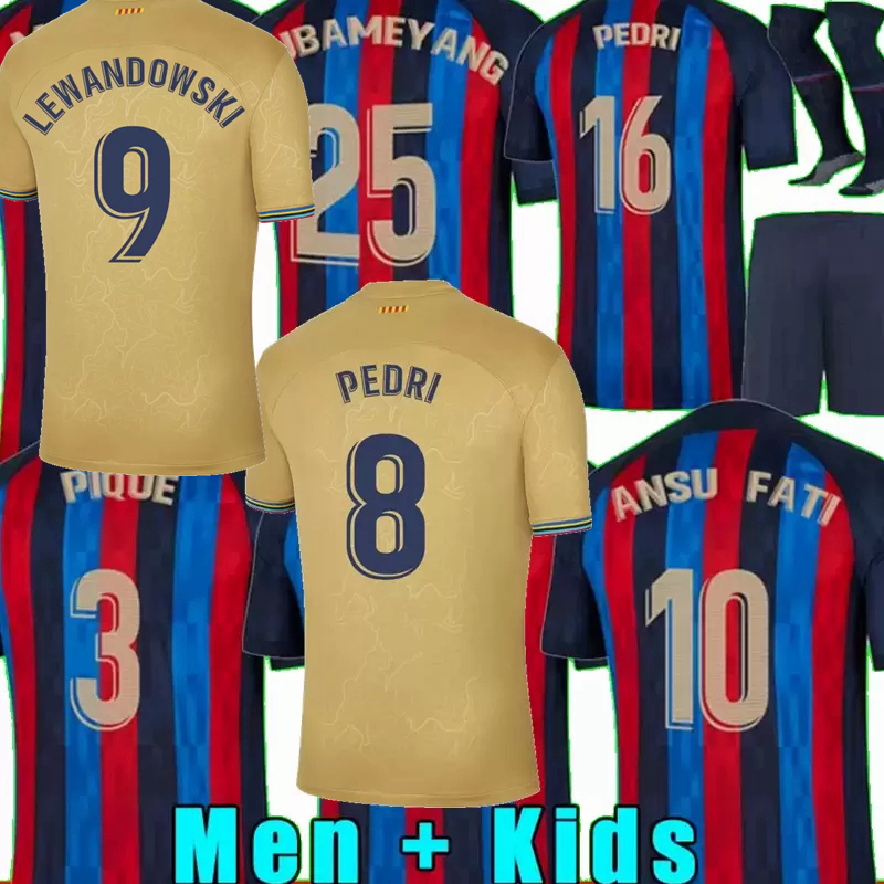 

LEWANDOWSKI ANSU FATI Camisetas de football soccer jersey CHRISTENSEN KESSIE R.ARAUJO barcelonas O.DEMBELE PEDRI GAVI FERRAN 2022 2023 shirt men kids kit 4XL, 22/23 home