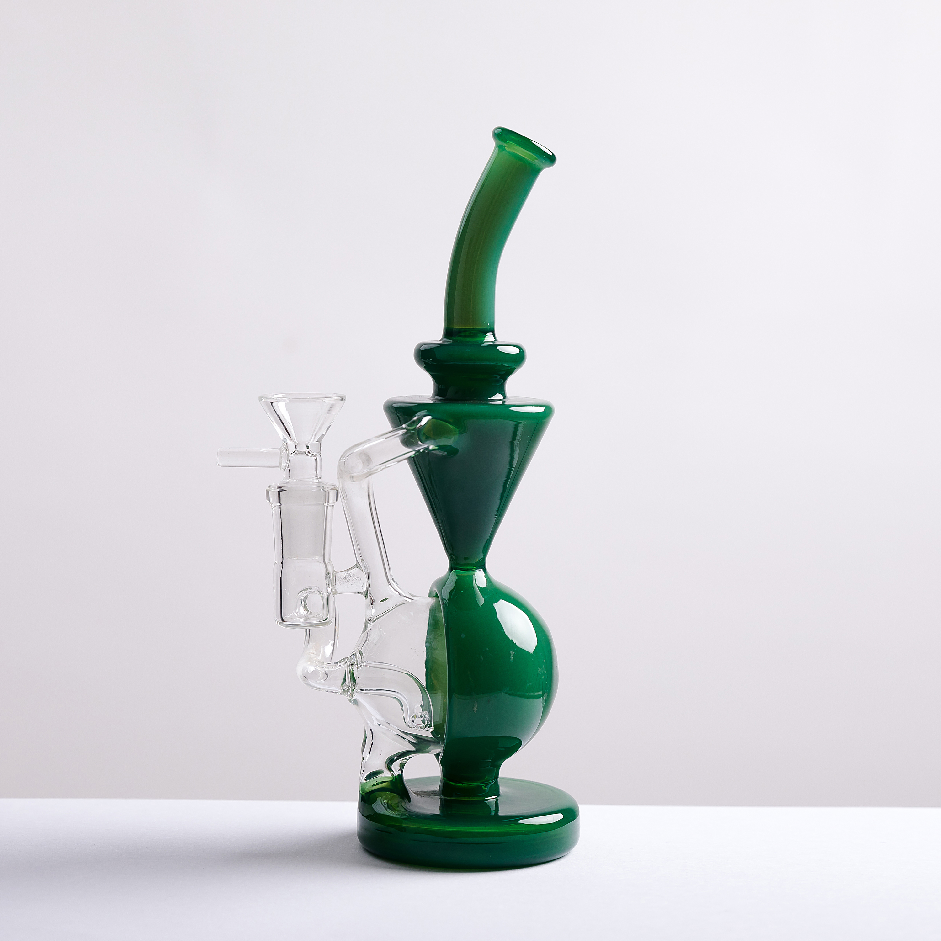 Hookahs half Ball-type borosilicate glass backflow Bong oil rig bubble machine backwater free 8.8 inches high-image-767266350