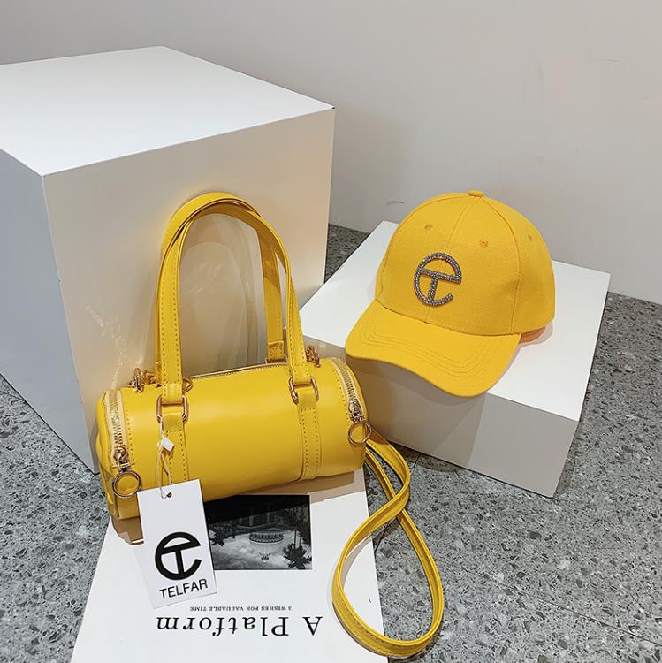 

Women's Bag Fashion Simple Cylinder Candy Color Tote Bag Messenger Bags, White