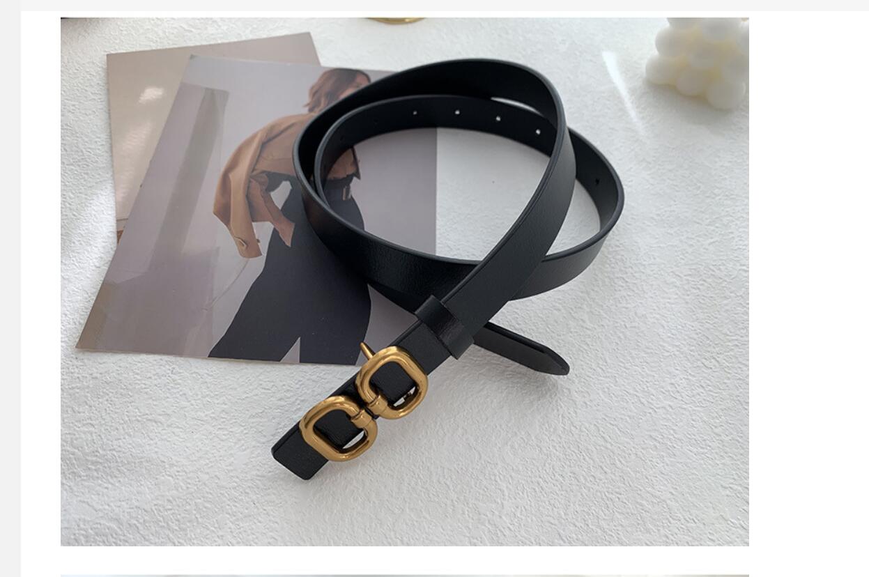 

P76 Men's Women's Fashion Designer Belts High Quality Genuine Leather Belts, Black
