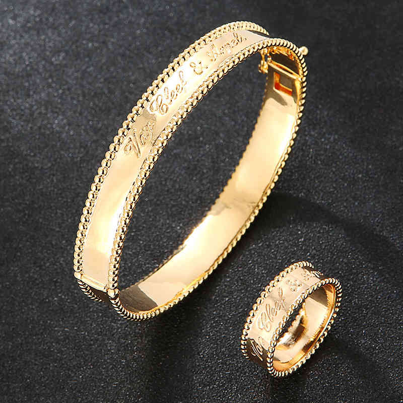 

Fashion new Kajia headdrs brass gold plated letter Bracelet simple versatile ring for women