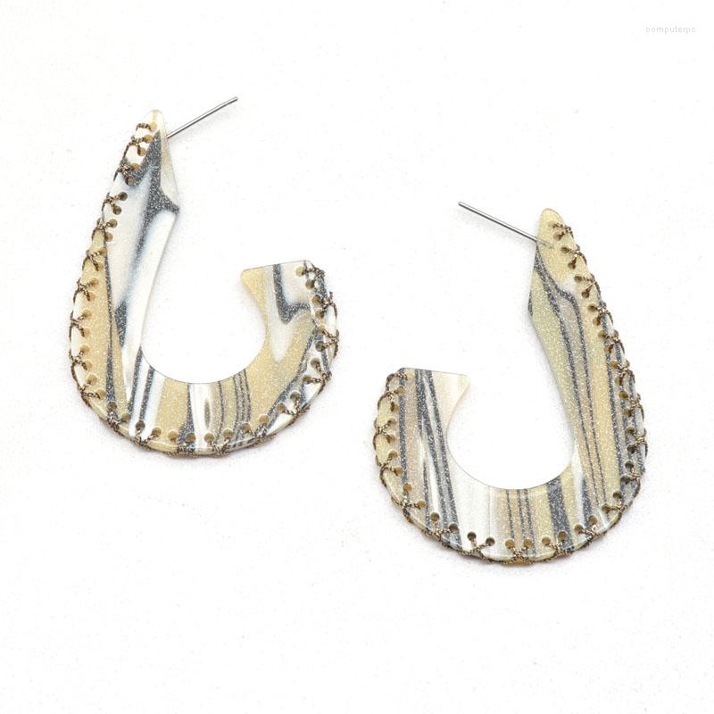 

Hoop & Huggie Shape Stylish Cord Rounded Acrylic Earrings For WomenHoop
