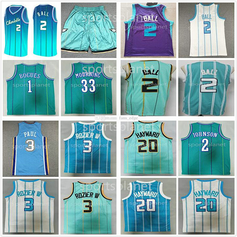 

Charlotte's Hornets's Basketball LaMelo 2 Ball''nba''Jerseys Terry 3 Rozier III Gordon 20 Hayward 33 Mourning Larry Johnson Muggsy 1 Bogues, As picture