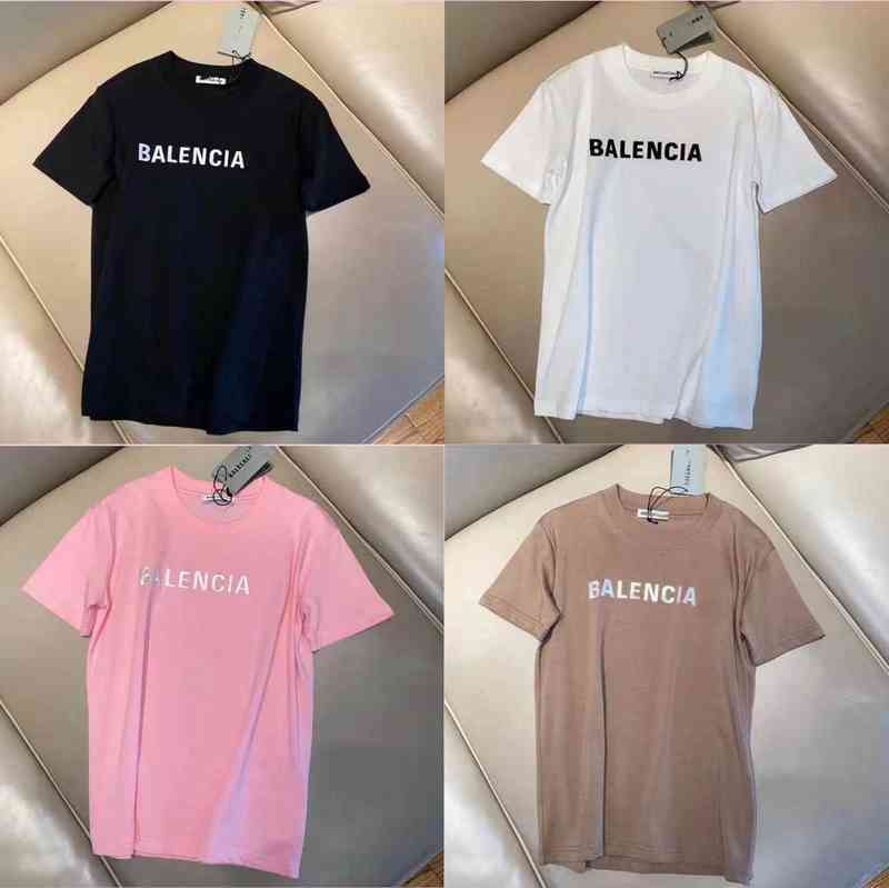 

Designerr Balenciga Printed Lettered T-shirt Women's Round Neck Short Sve Loose Lovers' Wear Men's And Women's Half Sve Summer