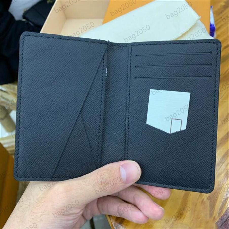 

top quality Compact POCKET ORGANIZER M60502 Men L Designer Card Holders Fashion Short Luxury Multiple Wallet Key Coin Card Holder 240b, Black flower