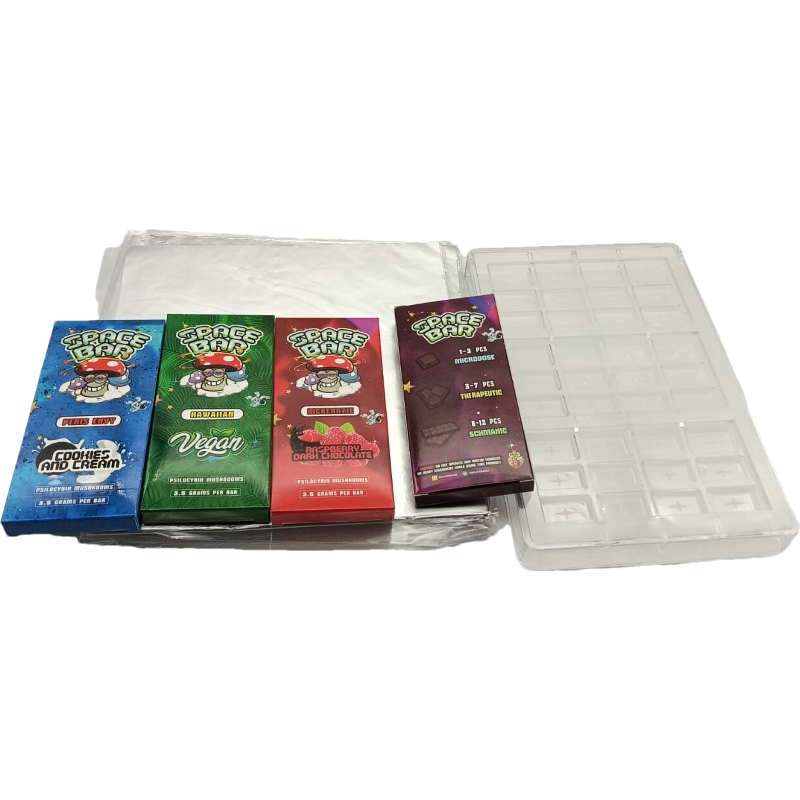 

Space Bar Chocolate Mushroom Bar Box Packing Food Grade Chocolates Packaging Boxes w/Chocolate Mold