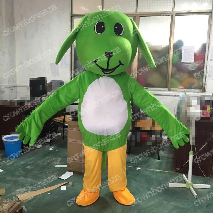 

Halloween Green Dog Mascot Costume Cartoon Anime theme character Adults Size Christmas Carnival Birthday Party Outdoor Outfit, As picture