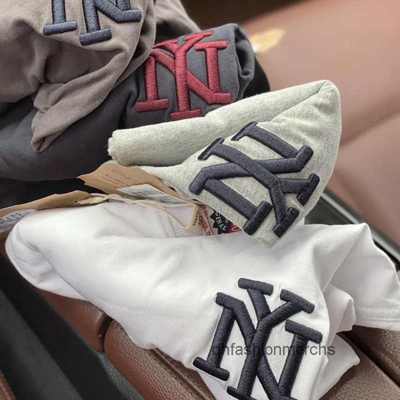 

designer t shirt Outer single embroidery brand cow cotton short sleeve tshirts mens casual top summer clothes, New ny lake blue