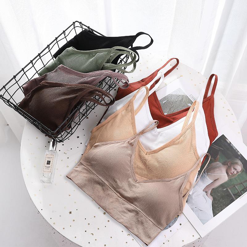 

Camisoles & Tanks Open Back Women Tank Crop Top Seamless Underwear Female Tops Sexy Lingerie Sport Intimates Woman Padded CamisoleCamisoles, Black