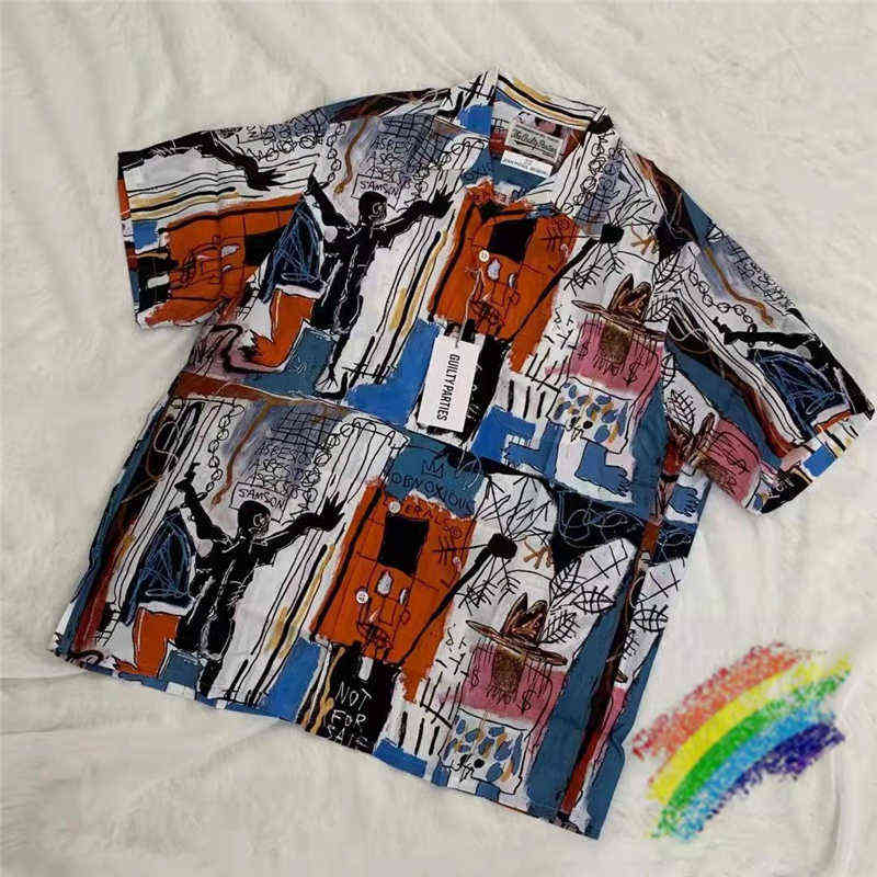 

Graffiti Wacko Maria Shirt Men Women High Quality Fashion Casual Summer Style Hawaiian Top Tees ShirtsT220721