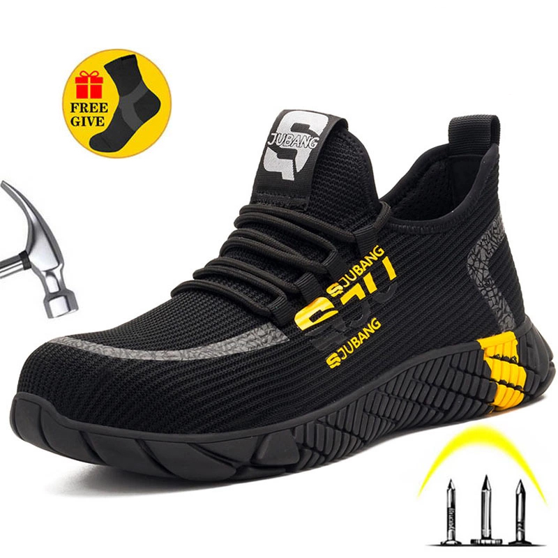

Safety Shoes For Men Indestructible Anti-smashing Steel Cap Safety Work Shoes Men Security Boots Work Shoes Sneakers, Yellow
