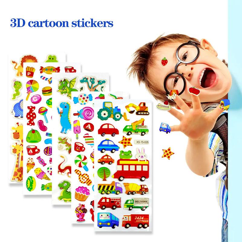 

Gift Wrap 20-40 Sheets/Pack Kids Stickers 3D Puffy Bulk Cartoon Zoo Animal / Fruits Various Scrapbooking For Girl Boy Birthday GiGift