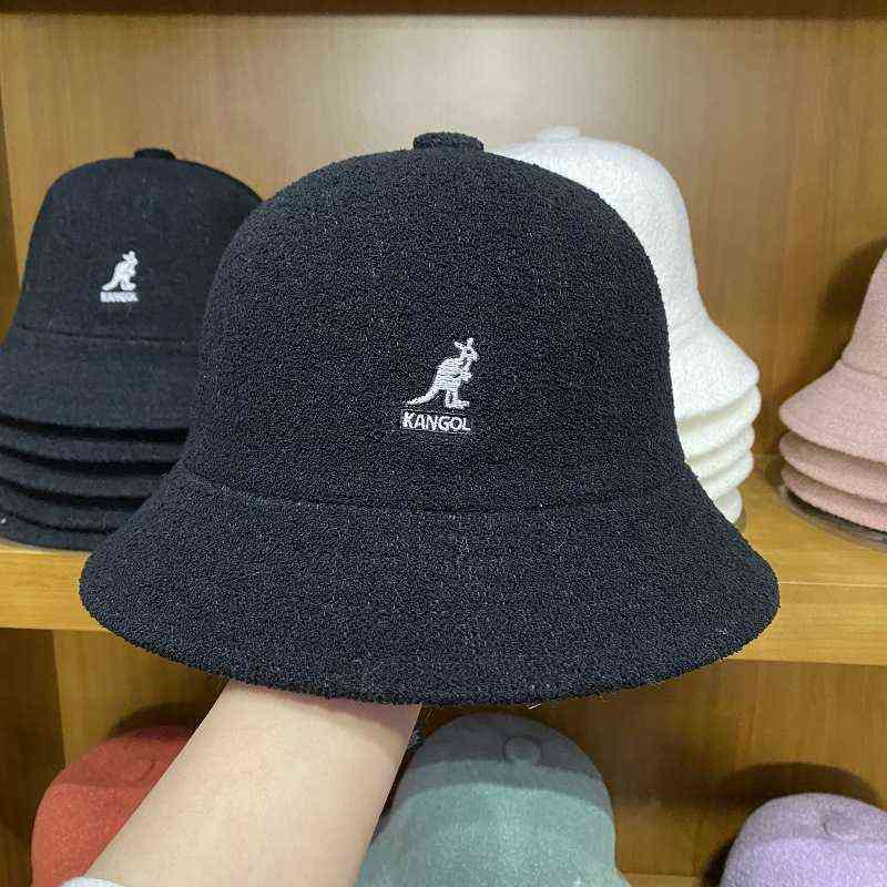 

Kangaroo Kangol Fisherman Hat Sun Hats for Men Women Sunscreen Embroidery Towel Material Korean Fashion Ins Super Fire Hat Y220519, White1