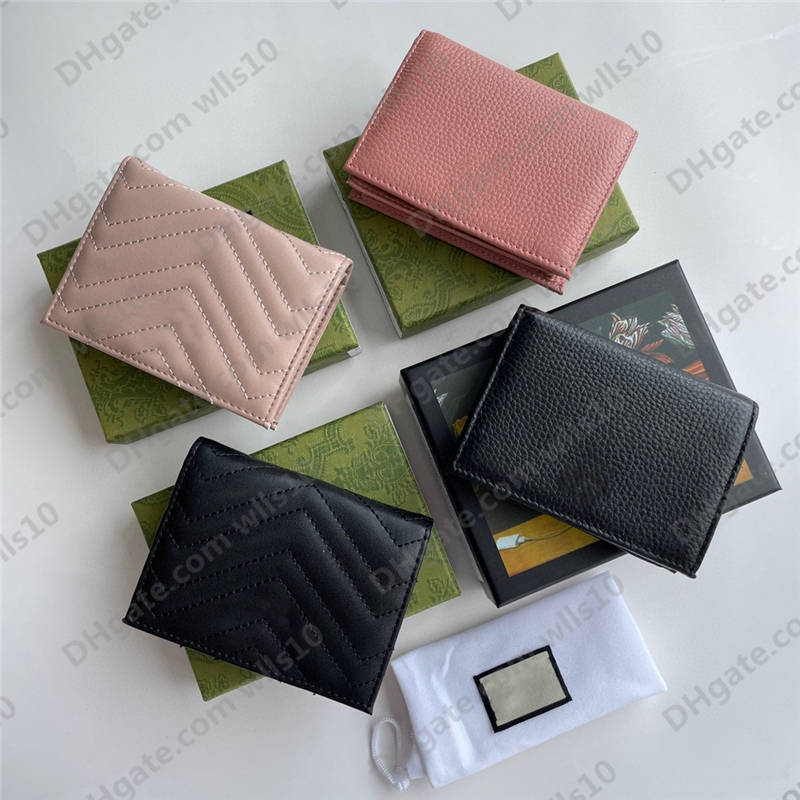 

High quality Genuine leather Luxury designer card holders Wallets men fashion small Coin purses holder With box Women Key handbags bags Interior Slot Womens Wallet, Black