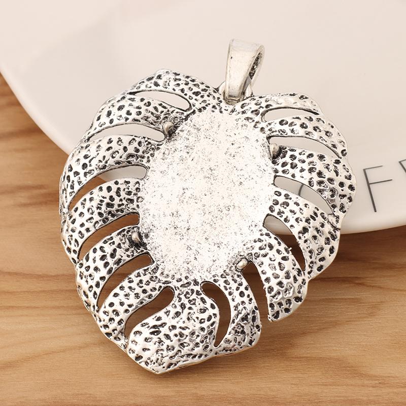 

Pendant Necklaces Pieces Tibetan Silver Large Palm Leaf Charms Pendants Blank Cabochon Settings 38x27mm For Jewellery Making 78x64mmPendant