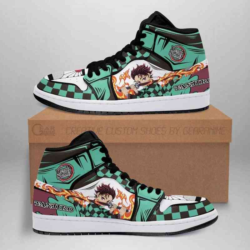

Tanjiro Shoes Boots Skill Sun Breathing Demon Slayer Anime Sneakers Fan, Others