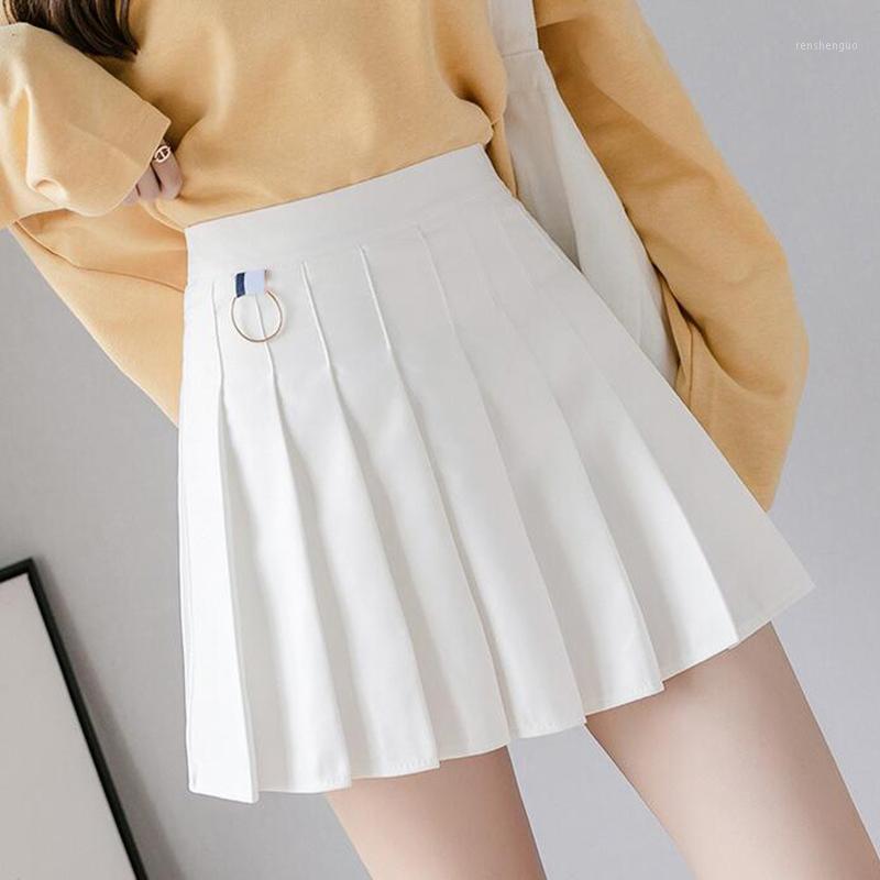 

Skirts Casual Fashion Women's Solid Color A-line High Waist College Wind 2022 Female Women Mini Culottes Short Skirt Pleated, Black