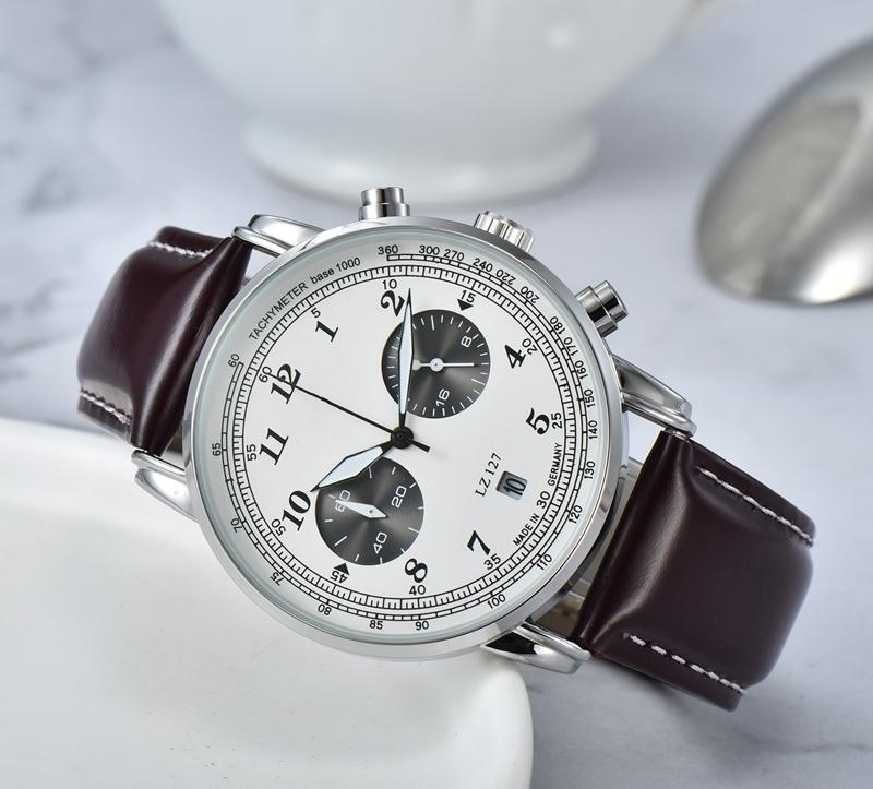 

2022 high quality Men Luxury Watches Five stitches series All the dials work Mens quartz Watch Germany brand leather Strap chronograph Fashion accessories men watch