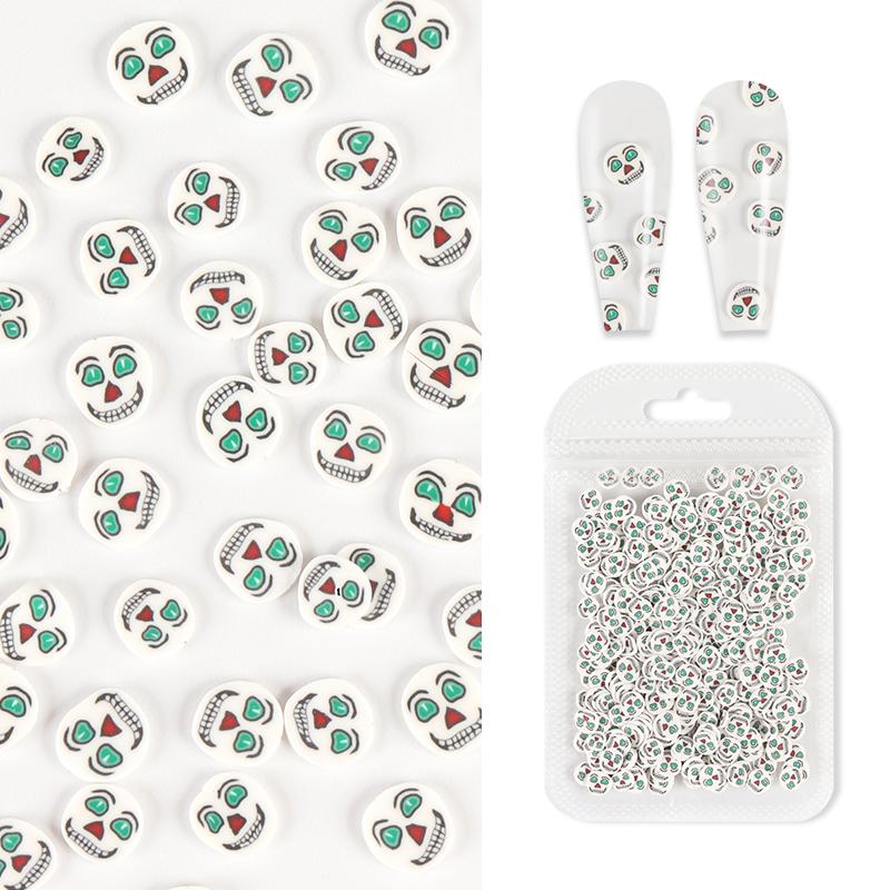 

Nail Art Decorations 10g Halloween Charms Green Alien Glitter Flakes Nails 3D Design Accessories Manicure SuppliesNail