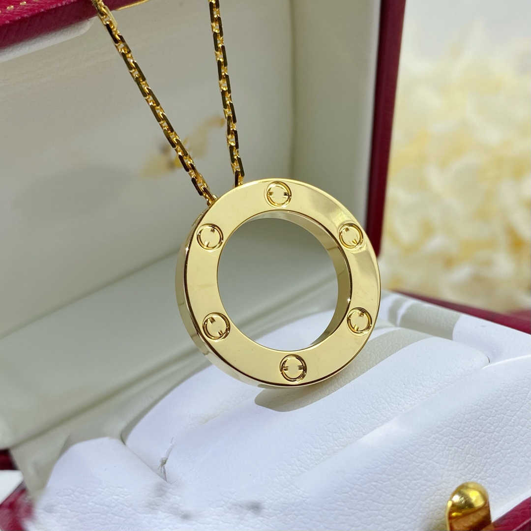 

love series official reproductions diamonds necklace sterling silver 18k gilded couple pendant ladies popular classic style Jewelry gift for girlfriend
