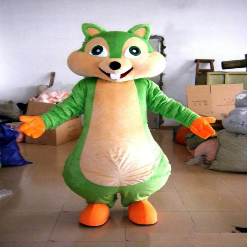 

Mascot doll costume Green Squirrel Mascot Costume Animal Furry Suit Party Game Fursuit Cartoon Dress Outfit Carnival Halloween Xmas Easter A, As picture
