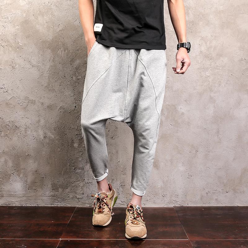 

Men's Pants Men Deep Crotch Baggy Sweatpants Hip Hop Punk Style Cross Male Plus Size Sagging Vintage Loose Jogger Trousres 80703, Black