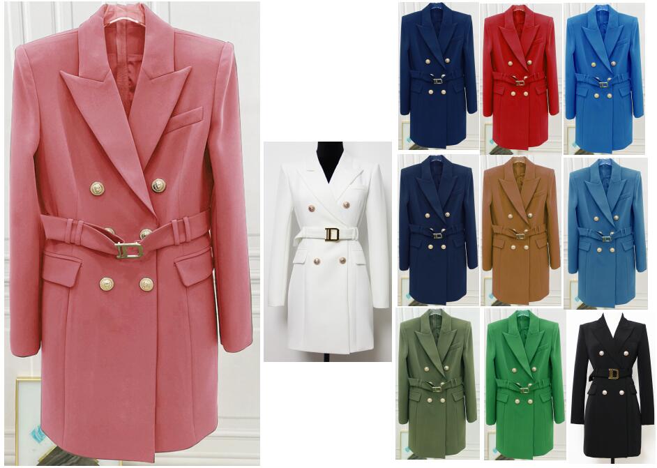 

Womens Suits & Blazers Spring Summer Autumn Winter Casual Slim Woman Long Jackets Skirt Fashion Lady Office Suit Pockets Business Notched Coat 19 Colors 8 Models 7, Silical gel