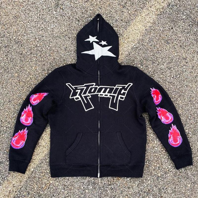 

Women's Hoodies & Sweatshirts Women Y2K Clothing Zip Up Oversized Jacket Coat Goth Harajuku Grunge Kawaii Aesthetic Sweatshirt EmoWomen's, Black