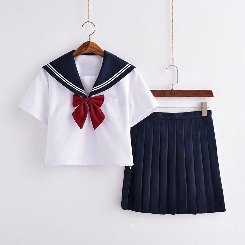 

Clothing Sets Women Dress Set JK Japan Preppy Style Cute Kawaii High School Students Uniform Girls Sailor Collar Costume ClothesClothing, Short skirt