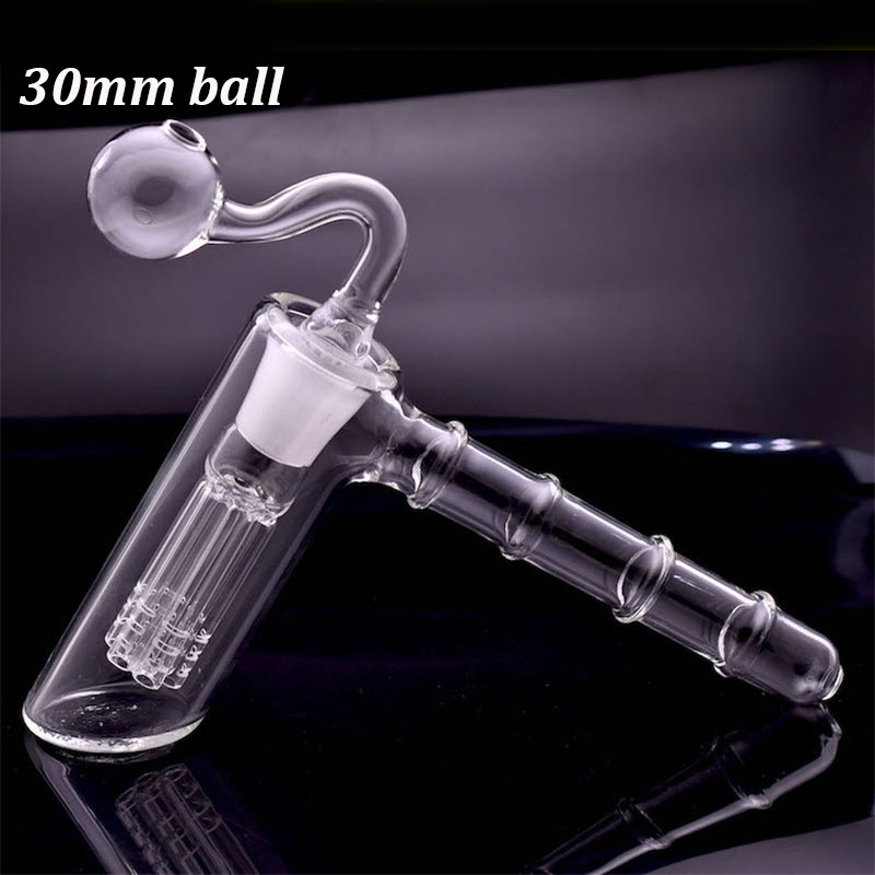 

18.8mm Female Hammer Glass Bong 6 Arm Filter Percolator Portable Balancer Recycler Bubbler Smoking Water Pipes with Oil Burner Pipes 1pcs