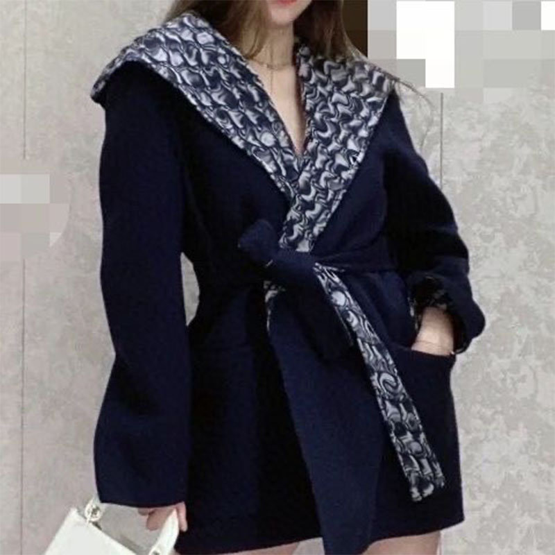 

2022 Designer Fashion Women Winter Long Sleeve Elegant Hoodies Jacket Lady Casual Pocket Coat With Belt Oversize Outwear Women Clothing, Khaki