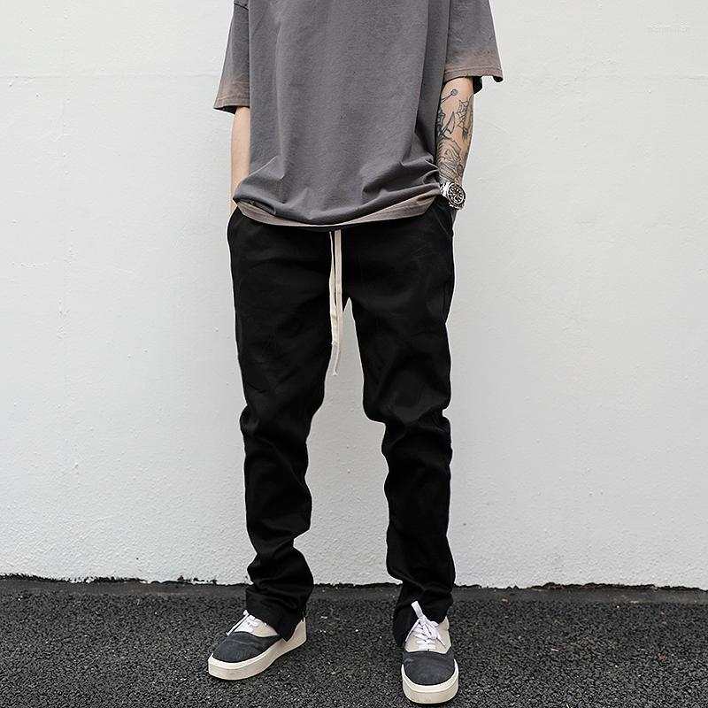 

Men' Pants Classic Drawstring Small Feet Zipper Cloth High Street Style Black Wild Casual Slim Overalls Trendy MenMen' Naom22