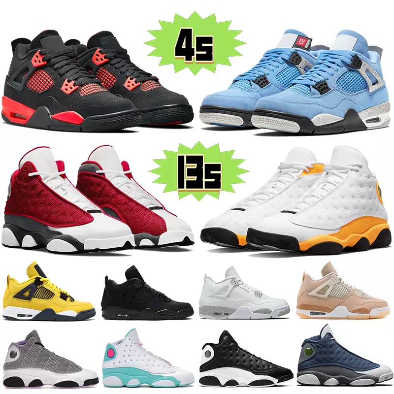 

Newest 4 4s 13 13s boots Men Basketball Shoes del sol red thunder Flint shimmer white oreo University blue Black cat Obsidian Tour Yellow lucky green women Sneakers, Shoes (7) 36-47