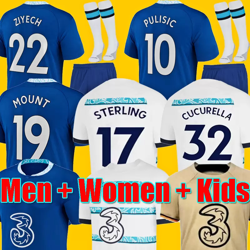 

22 23 CFC Soccer Jersey PULISIC MOUNT HAVERTZ STERLING JORGINHO 2022 2023 football shirt men kids set kits KOULIBALY KANTE uniform socks Mendy T. SILVA women CUCURELLA, 21 22 away kids