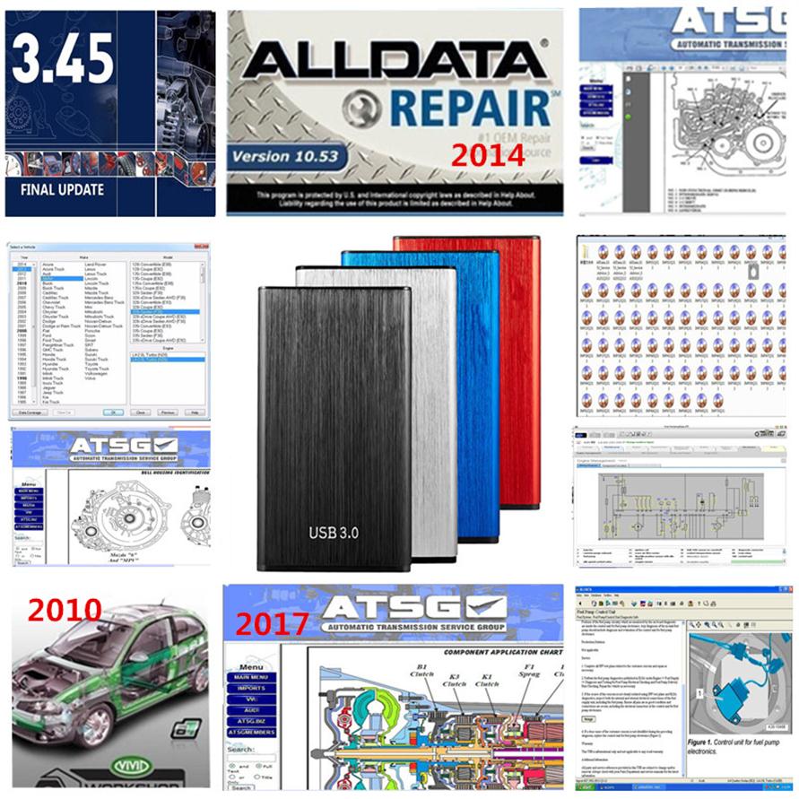 Outil de réparation automatique Soft-Ware AllData la nouvelle version hors ligne Tous les données V10.53 Mises à jour vers 2014 Vivid 10.2 ATSG 2