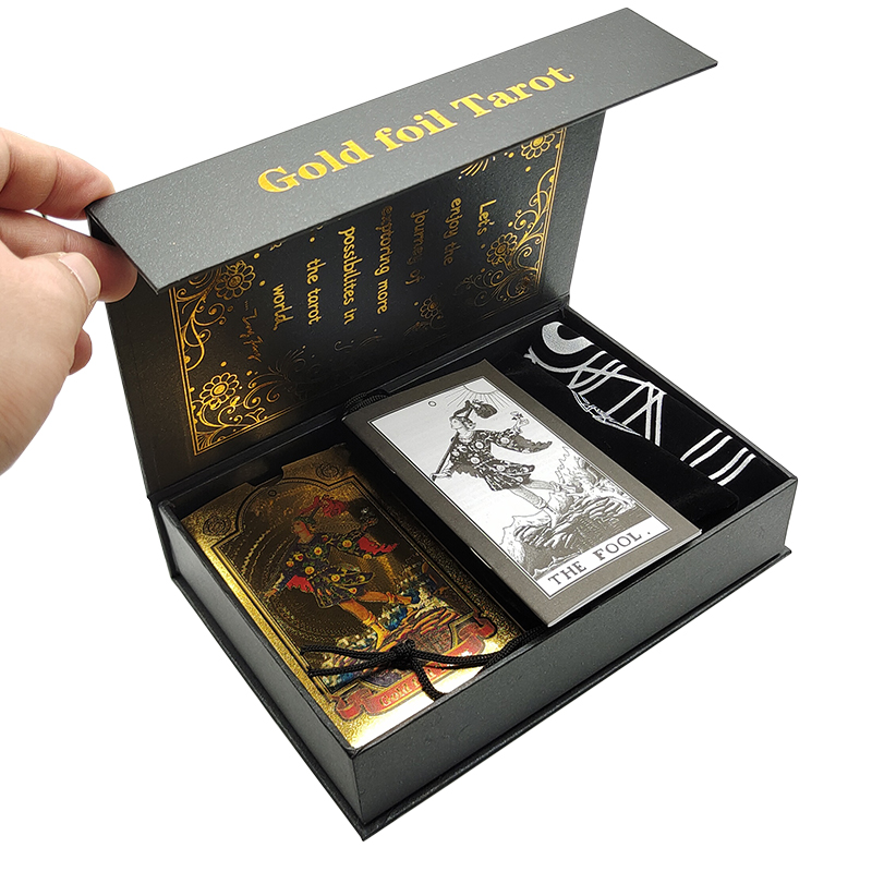 2022 Amazon New Gold Foil Magician Oracle Tarot Game CardTarot Bronzing Color Printing Tarot BoardGame With Gift Box Factory Wholesale