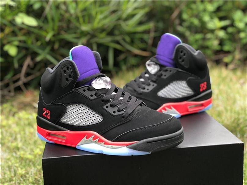 

2022 New Authentic 5 Top 3 Basketball Shoes Men 30th Anniversary Purple Black Metallic Fire Red Grape Ice New Emerald CZ1786-001 Sneakers, Top 3 black