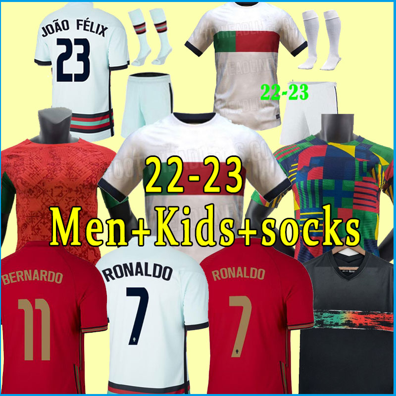 

21 22 23 Portuguesa Fsan Player soccer jerseys 2022 Maillot Foot JOAO FELIX RUBEN NEVES BRUNO FERNANDES DIEGO J. OTAVIO Portuguese football shirts Men Kids kit sets, Away