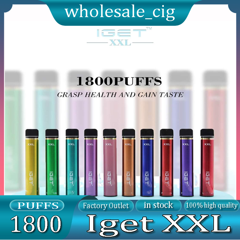 

Iget XXL Disposable Pod E-cigarette Device Kit Cigarettes 1800 Puffs 950mAh Battery 7ml Prefilled Cartridge Vape Pen Authentic king bar vape