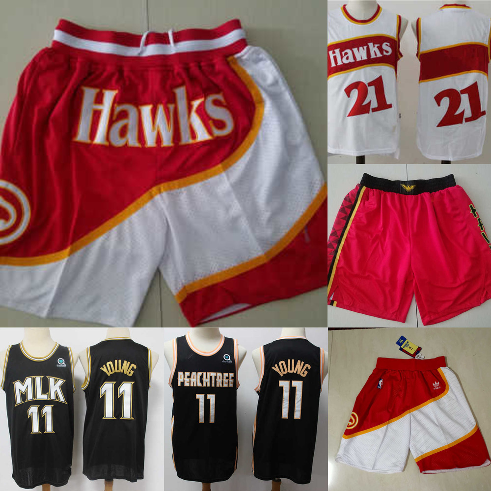 

Basketball Jerseys Atlanta''Hawks''Men Throwback Jersey Spud 4 Webb Trae 11 Young 21 Basketball Shorts Basketball Jerseys red black white, Color