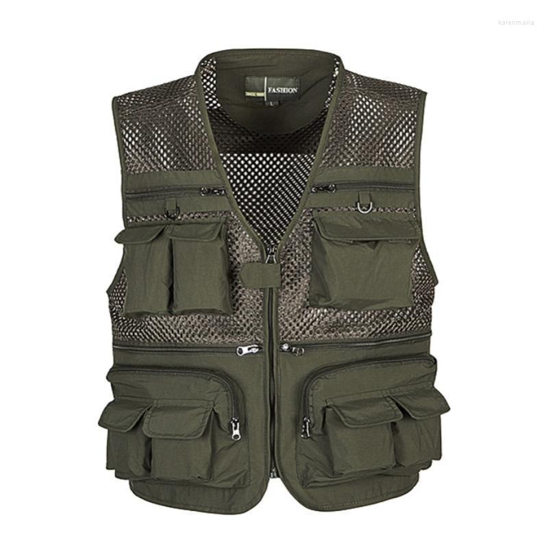 

Men's Vests Vest Tactical Outdoor Webbed Gear Coat Summer Fishing Waistcoat Men Tool Multi-Pockets Mesh Work Sleeveless Jacket Mal Kare22, Black
