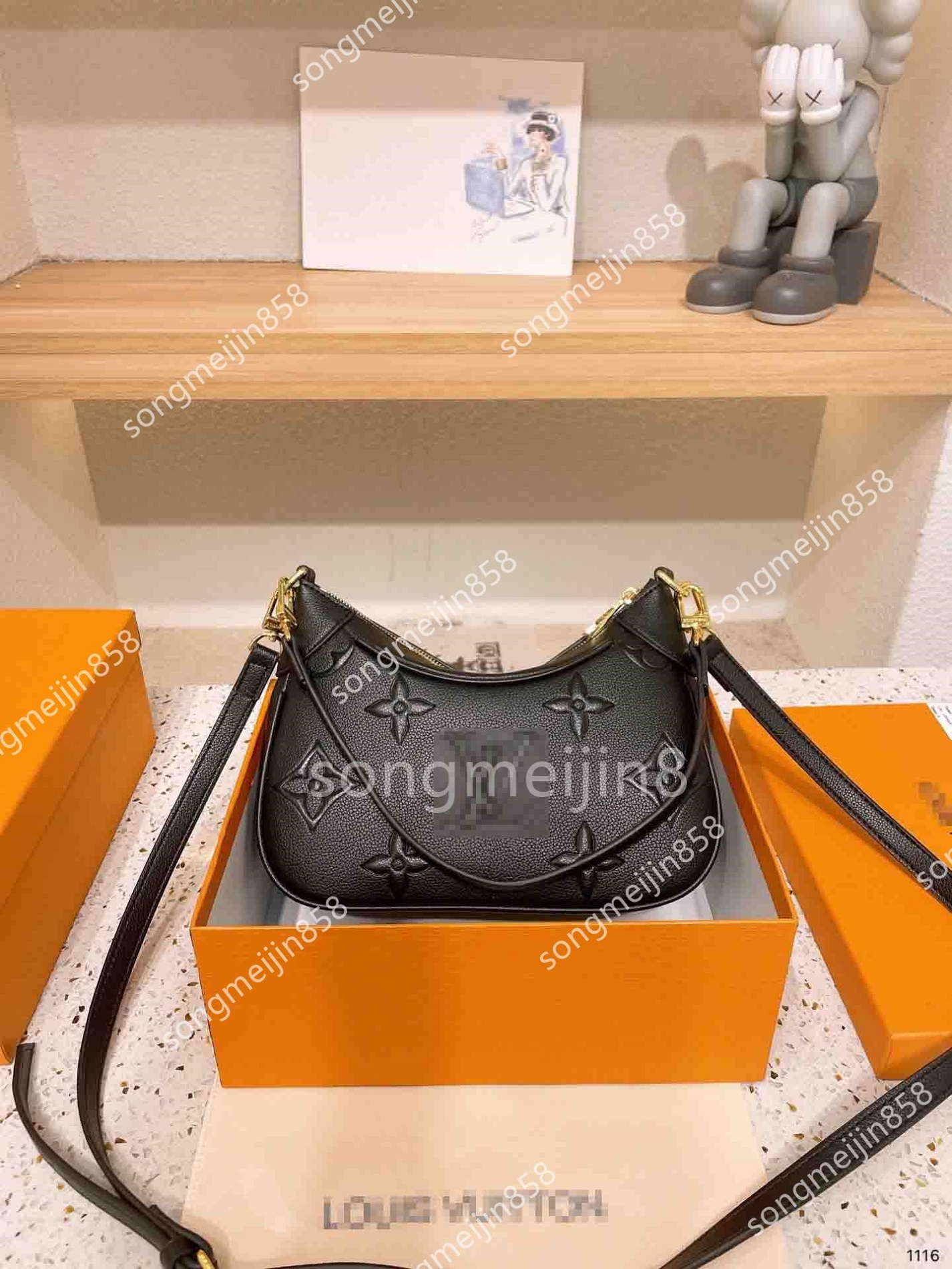 

M46091 BAGETELLE New Brand Dumpling Bun Luxury Genuine Leather Bags Handbags Clutch Designer Bag Wallets Evenings, Black