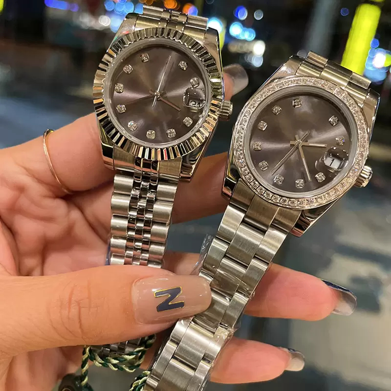 

SW Log Luxury Designer Women's Watches 36mm purple Diamond Dial Stainless steel strap folding buckle quartz movement high quality calendar timer Montre De Luxe