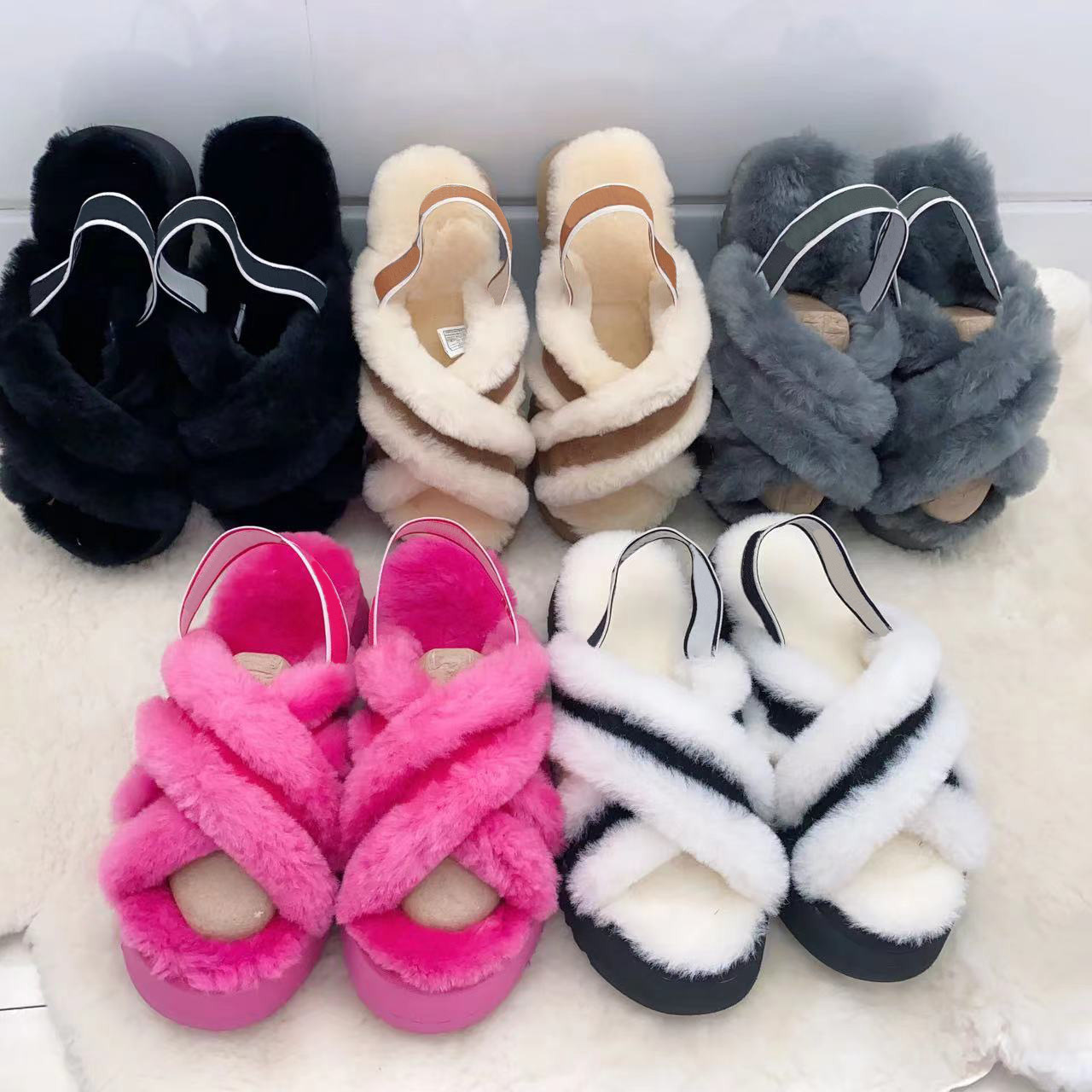 

S22 Puffer Fluffy Fluff Disco Cross Slide indoor winter warm Slippers Australian womens Australia Designer Slipper Furry Slides fur Luxury ladies Sandals women, Other color;contact me